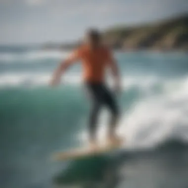 An expert demonstrating the unique maneuverability of a non-electric foil board in the waves