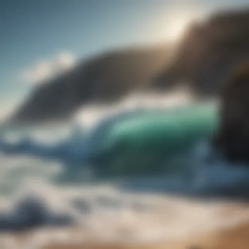 Stunning coastal view of waves crashing against rocky cliffs