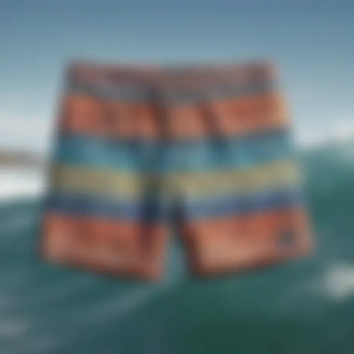 A vibrant collection of surf style shorts showcasing diverse patterns and colors