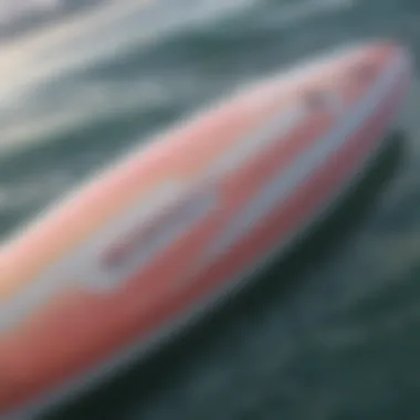 Close-up of a high-tech surfboard showcasing its design