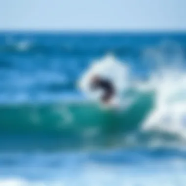 A surfer catching a wave in Hilton Head