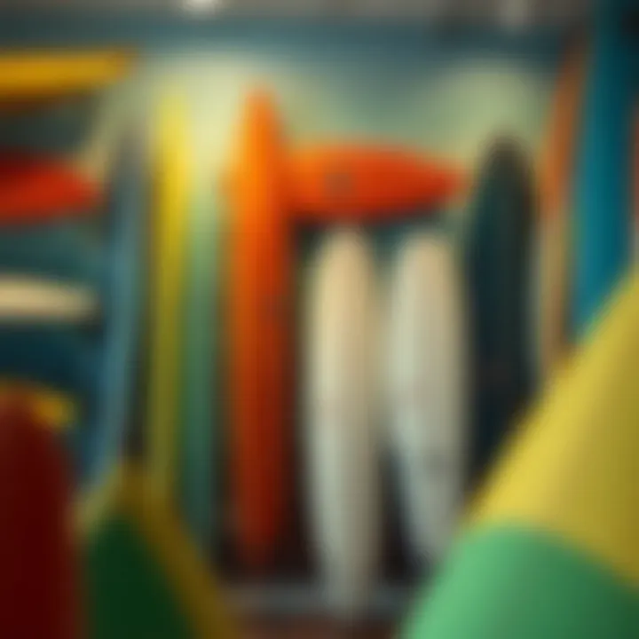 Stunning surfboard wall display showcasing local artistry