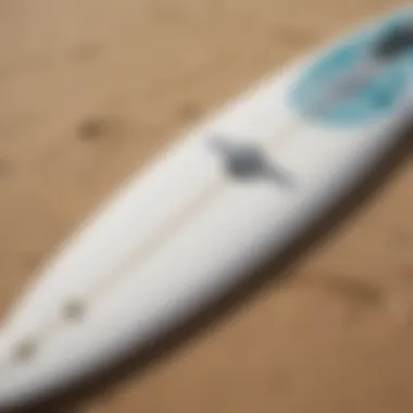 Close-up of surfboard technology highlighting materials and construction