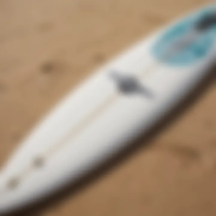 Close-up of surfboard technology highlighting materials and construction