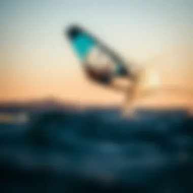 Mastering Tricks in Windsurfing A windsurfer performing a trick on the water