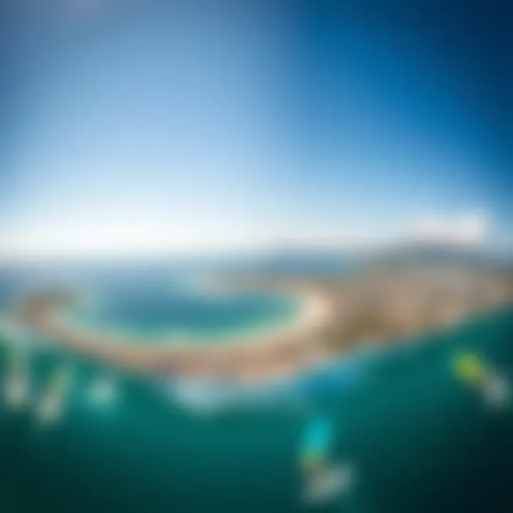 World's Best Windsurfing Locations Panoramic view of a popular windsurfing destination