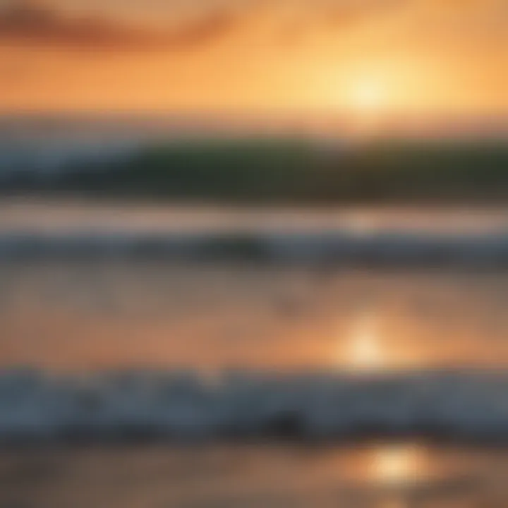 Surfers enjoying a sunset session on the Atlantic coast