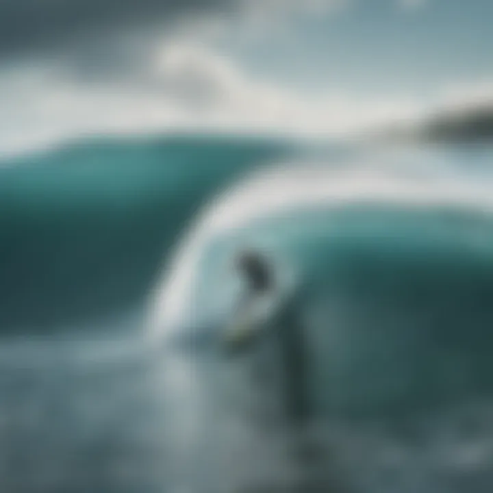 Surfer catching a perfect wave at a famous surf spot