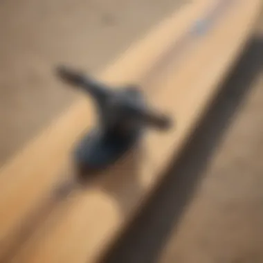 Close-up of a pintail longboard showcasing its streamlined design