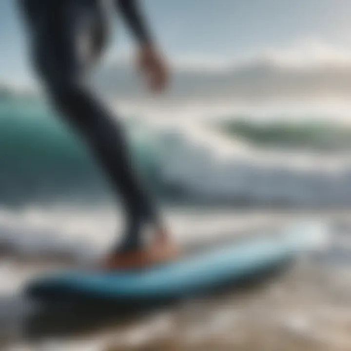 Close-up of electric surfboard technology