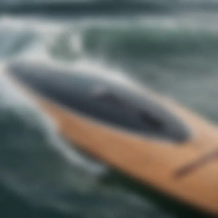 Close-up of the electric propulsion system integrated into a hydro surfboard