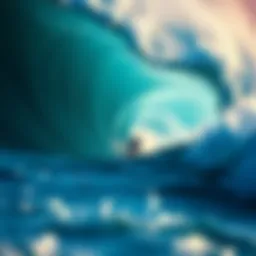 A breathtaking view of a surfer tackling a colossal wave