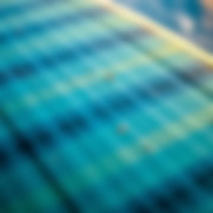 Texture of No Wax Surfboard Close-up of a no wax surfboard showcasing its surface texture