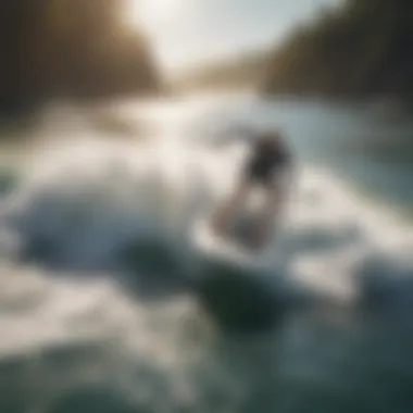 A group enjoying wakesurfing behind an affordable boat