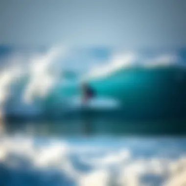 Surfer Riding a Wave in Baja Surfer navigating a powerful wave at a popular Baja surf spot