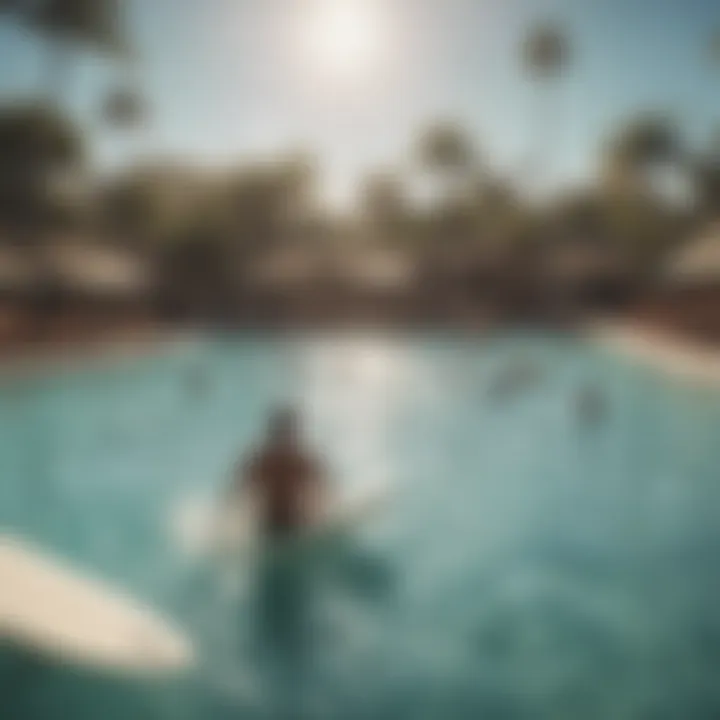 A vibrant community enjoying a surfing pool environment