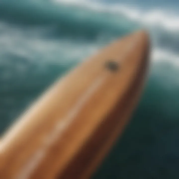 Close-up of innovative surfboard design showcasing quality craftsmanship