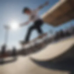 Skaters performing tricks at a Vans Skate Tour event