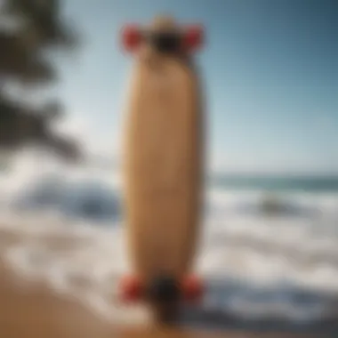 Longboard Design Features An illustration of longboard dimensions emphasizing design features.