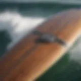 Detailed view of Surftech longboard design showcasing innovative features