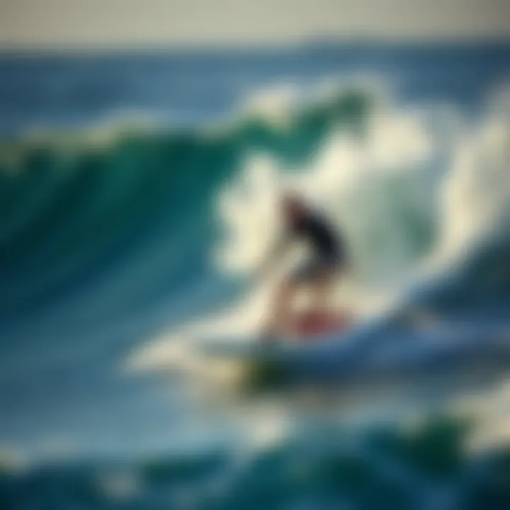 Enhanced Maneuverability with Thruster Fins Surfer demonstrating maneuverability with thruster fins