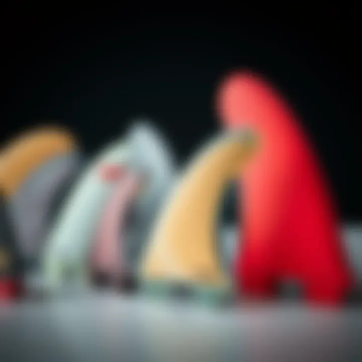 Variety of Thruster Fin Types Different types of thruster fins displayed