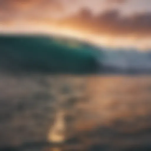 A breathtaking sunset over Union Island's surf waves