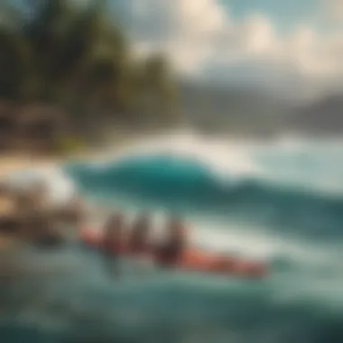 Artistic Representation of Hawaiian Luau Artistic representation of a Hawaiian luau in a vintage poster