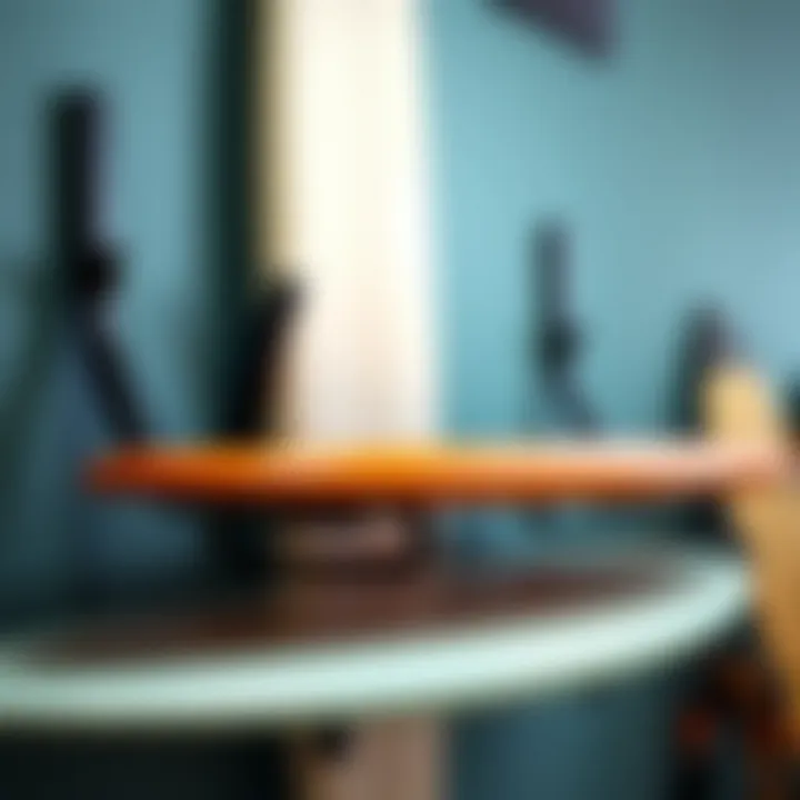 Close-Up of Robust Surfboard Rack Close-up of a robust surfboard rack made from high-quality materials