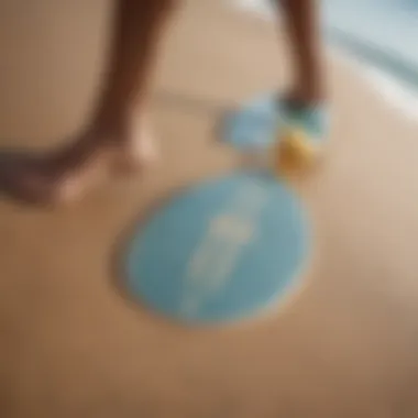 A close-up view of a high-quality flatland skimboard showcasing its sleek design and grip.