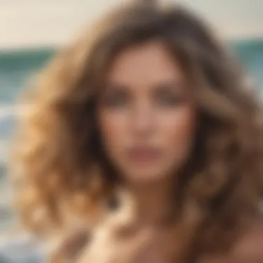 Close-up of textured hair styled with a beachy wave look