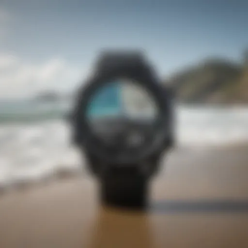 Garmin watch displaying surf conditions