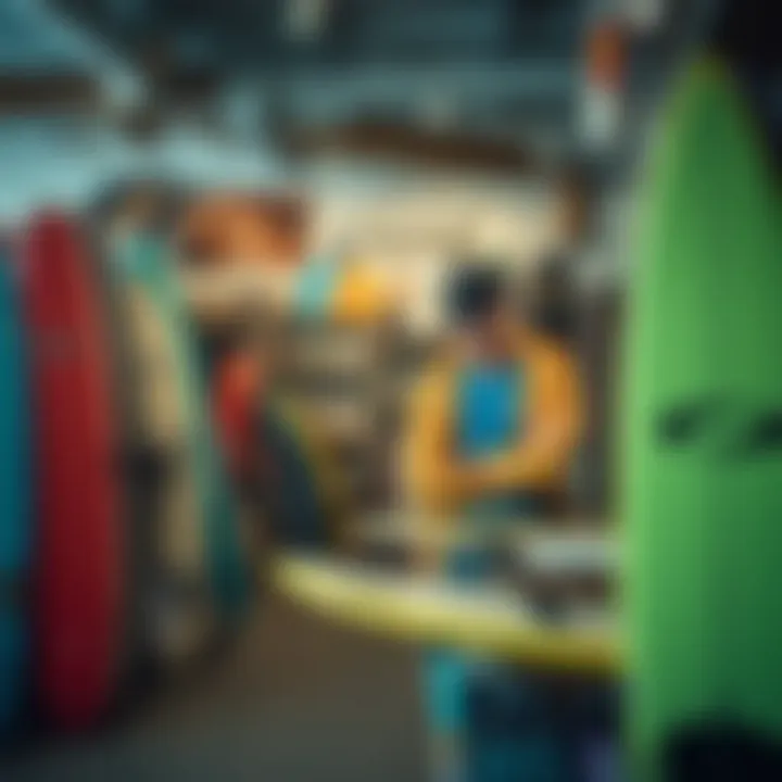 Local surf shop showcasing various surf gear