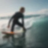 A surfer scanning the ocean for potential hazards