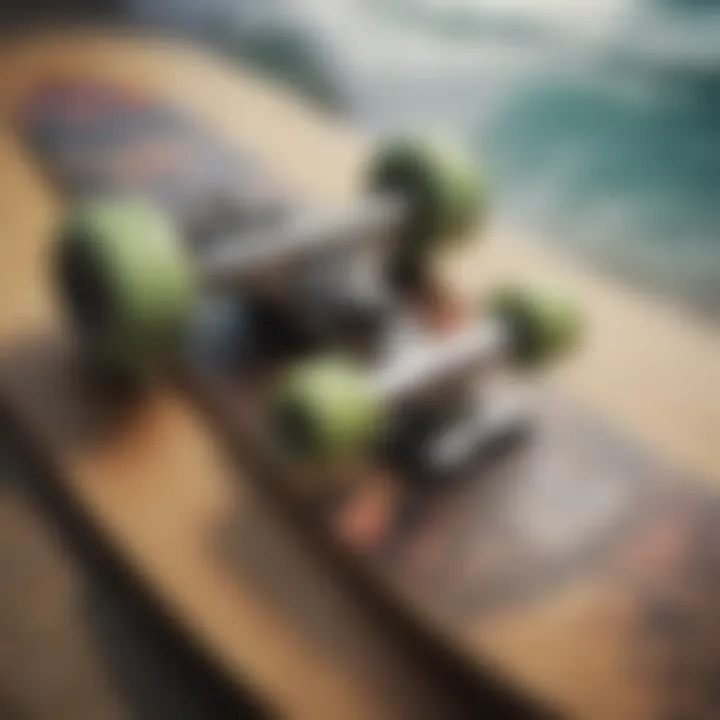 An array of skateboard gear personalized with unique designs, highlighting individual identity.