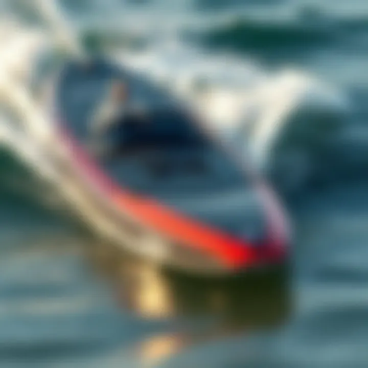 Engineering Marvel of Jet Powered Surfboards A detailed illustration highlighting the engineering design of a jet powered surfboard