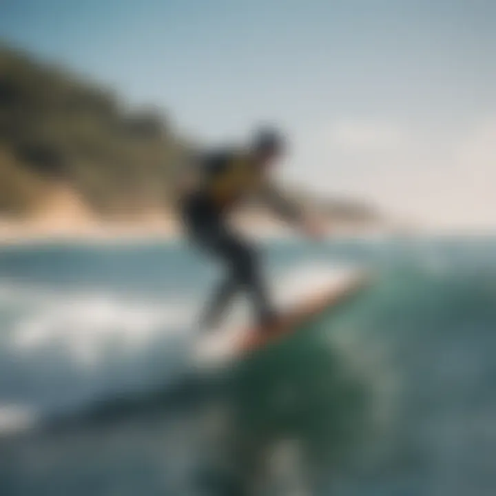 Kiteboarder demonstrating safety practices on the water