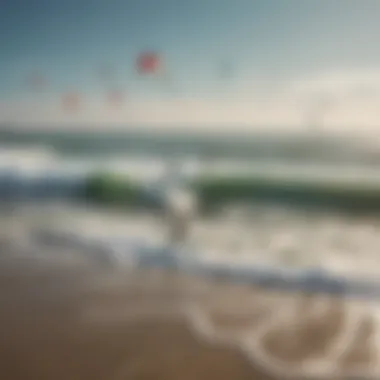 A group of kitesurfing enthusiasts sharing tips and techniques on the beach