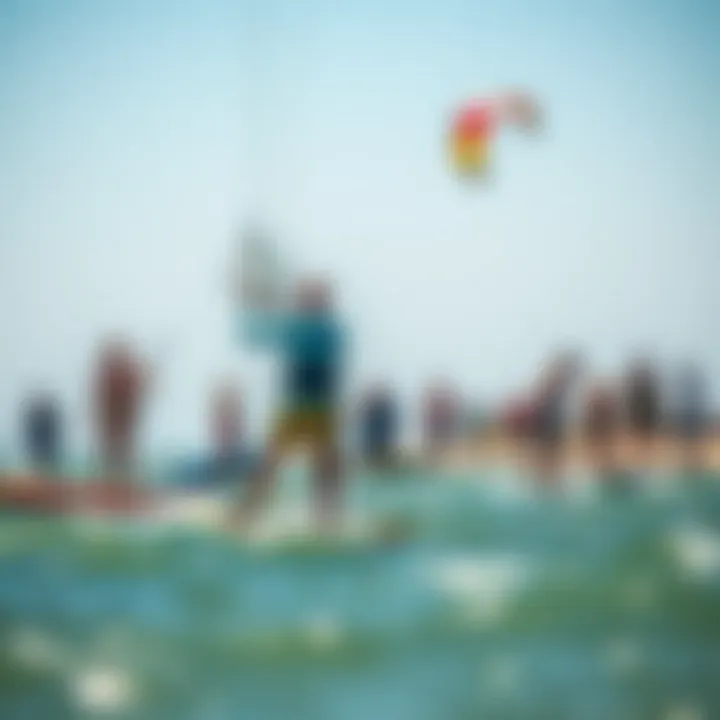 Kitesurfing Community in San Diego A vibrant community of kitesurfing enthusiasts enjoying a sunny day