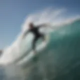 Dynamic view of Liquid Shredder surfboard on a wave