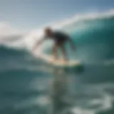 Surfer demonstrating perfect balance on a surfboard.