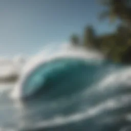 Majestic Mentawai waves crashing against the shoreline