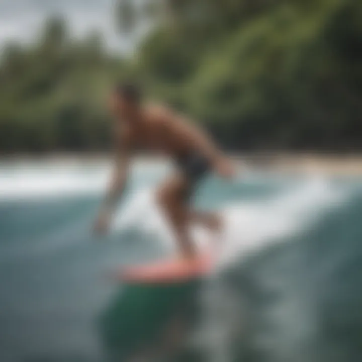 Surf school instructors teaching newcomers in the Mentawai Islands