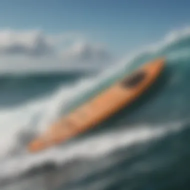 Innovative Design of Motorised Surf Boards Close-up of a motorised surf board on the water