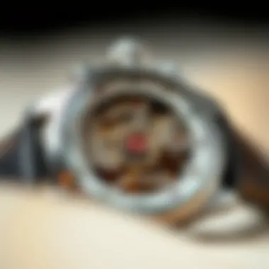 Unveiling the Mechanics Close-up of the intricate mechanics inside an analog tide watch