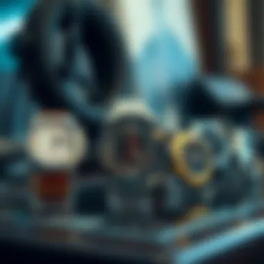 A Stylish Collection of Tide Watches A collection of stylish analog tide watches on display