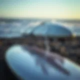 Surfboard wrapped in protective material ready for shipping