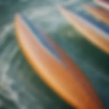 Close-up of different fin materials including fiberglass and plastic