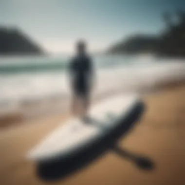 Surfboards on a beach, emphasizing an eco-friendly approach