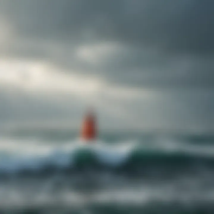 A NOAA weather buoy floating in the ocean